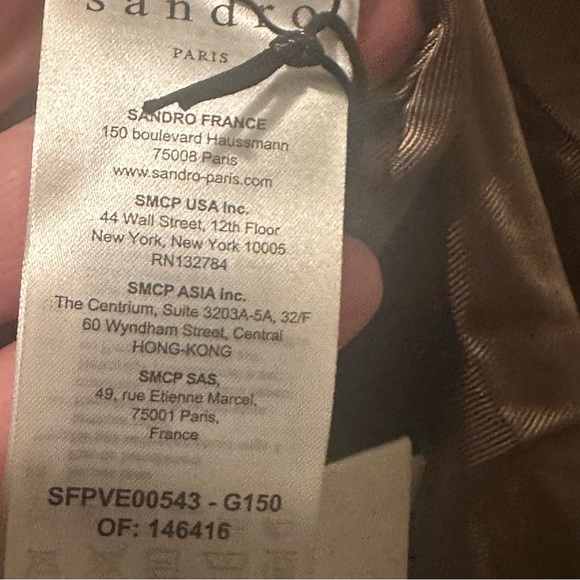 NWT SANDRO Esther Houndstooth Tweed Blazer Jacket Brown Tan sz 38 sz 8 reg $640 - Picture 13 of 15